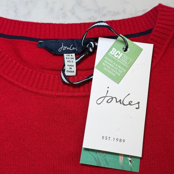 NWT Joules Miranda Knit Duck Sweater Lightweight Red Size 2 - Picture 3 of 6